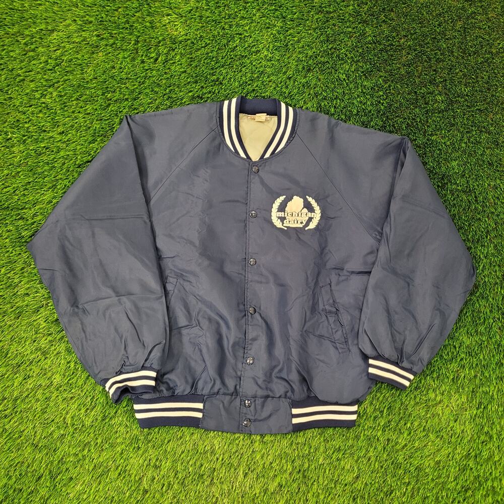 Vintage Michigan-Dairy Bomber Jacket XL 26x26 Hartwell Crop